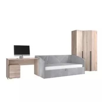 Комплект детской мебели «Лайк К22», ЛДСП, велюр, цвет дуб мария / графит