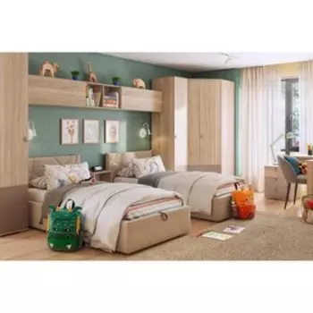 Комплект детской мебели «Модерн К124», ЛДСП, велюр, цвет дуб мария / бронза / капучино