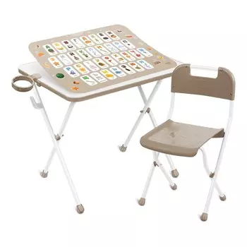 Комплект детской мебели с азбукой, бежевый