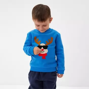 Комплект для детей (свитшот, брюки), цвет синий, рост 98 см