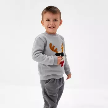 Комплект для детей (свитшот, брюки), цвет светло-серый, рост 110 см