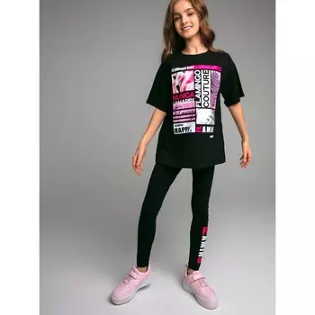 Комплект для девочек: футболка, легинсы, рост 146 см