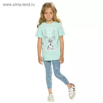 Комплект для девочек, рост 110 см, цвет ментол