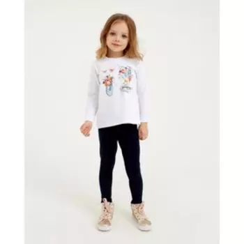 Комплект для девочки, цвет белый/синий, рост 92-98 см