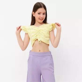 Комплект для девочки, цвет жёлтый/сиреневый, рост 140 см