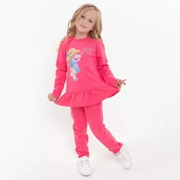 Комплект для девочки (джемпер/брюки) А.КМ-733/2, цвет коралловый, рост 116