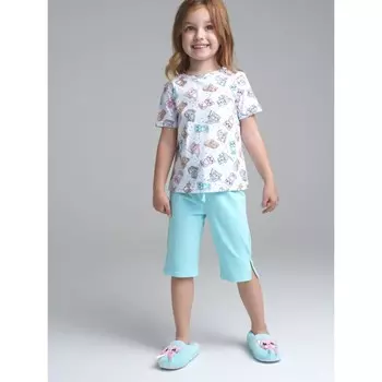 Комплект для девочки: футболка, бриджи, рост 122 см