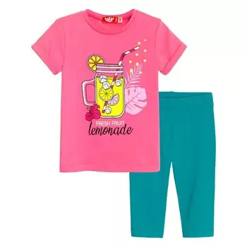 Комплект для девочки (футболка-бриджи), рост 128 см