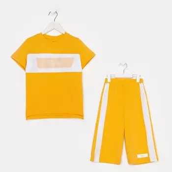 Комплект для девочки (футболка/брюки ), цвет желтый, рост 122