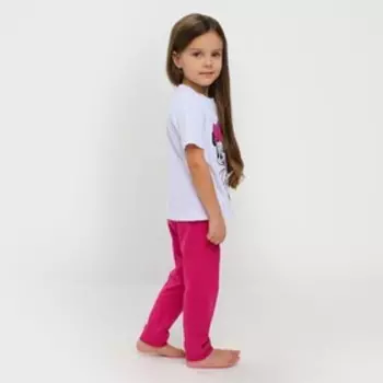 Костюм для девочки «Единорог», футболка, брюки, Минни Маус, рост 110-116 см (32)