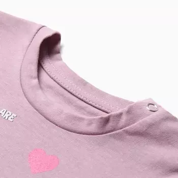 Комплект для девочки (футболка, шорты), цвет розовый/тёмно-синий, рост 98 см