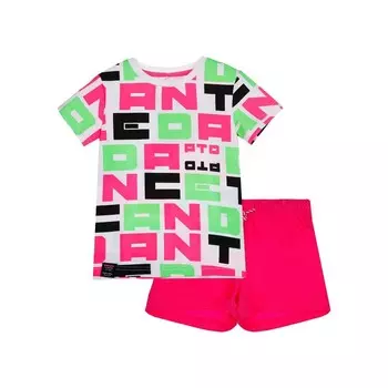 Комплект для девочки: футболка, шорты, рост 116 см