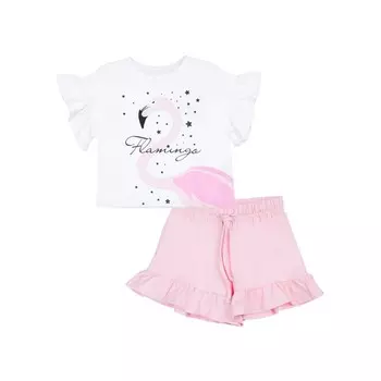 Комплект для девочки: футболка, шорты, рост 122 см