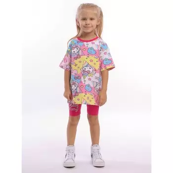 Комплект для девочки: футболка, шорты, рост 164 см