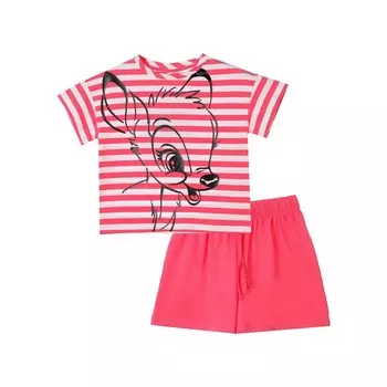 Комплект для девочки: футболка, топ, шорты, рост 110 см