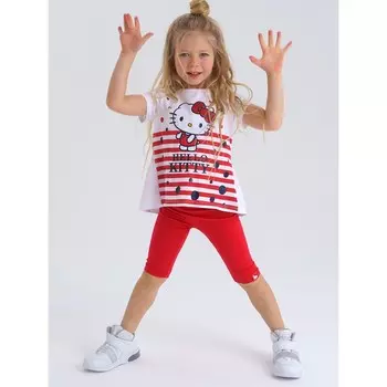 Комплект для девочки Hello Kitty: футболка, леггинсы, рост 104 см