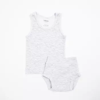 Комплект для девочки (майка/трусики), цвет белый/меланж, рост 62-68 см