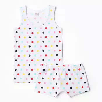 Комплект для девочки (майка, трусы), цвет белый, рост 110 см