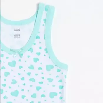 Комплект для девочки (майка, трусы), цвет белый/мятный, рост 116-122 см