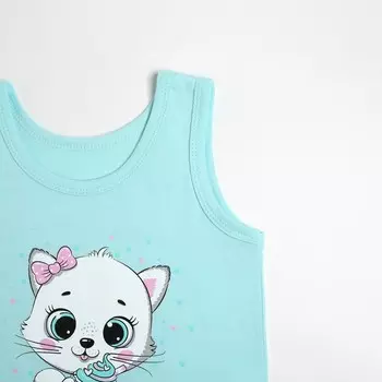 Комплект для девочки (майка, трусы), цвет голубой, рост 104-110 см