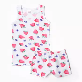 Комплект для девочки (майка, трусы), цвет малиновый, рост 122 см