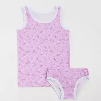 Комплект для девочки (майка, трусы), цвет МИКС, рост 128 см