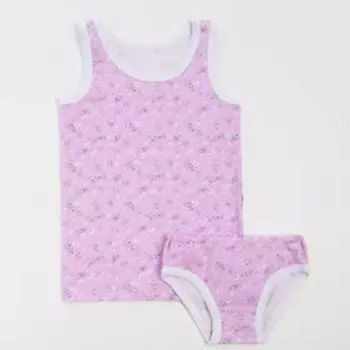 Комплект для девочки (майка, трусы), цвет микс, рост 104