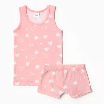 Комплект для девочки (Майка, трусы), цвет пудра, рост 116 см