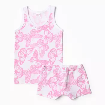 Комплект для девочки (майка, трусы), цвет розовый, рост 104 см