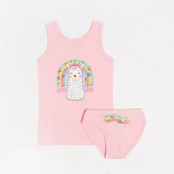 Комплект для девочки (майка, трусы), цвет розовый, рост 116 см