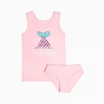 Комплект для девочки (майка, трусы), цвет розовый, рост 104 см