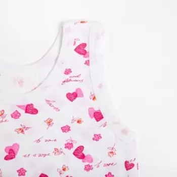 Комплект для девочки (майка, трусы), цвет розовый/сердечки, рост 122 см