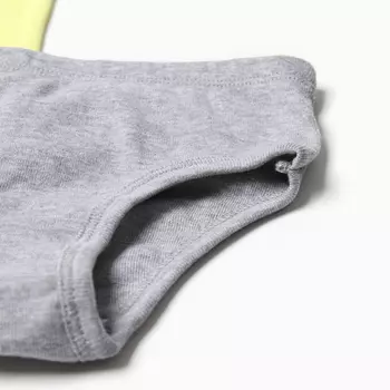 Комплект для девочки (майка, трусы), цвет серый меланж/жёлтый, рост 116 см