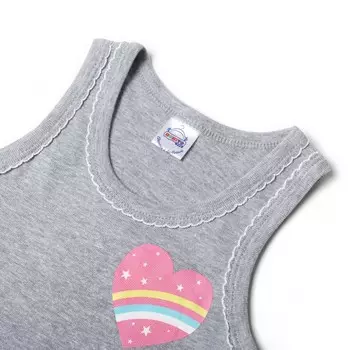 Комплект для девочки (майка, трусы), цвет серый, рост 122 см