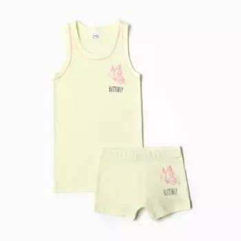 Комплект для девочки (майка, трусы), цвет жёлтый, рост 140 см