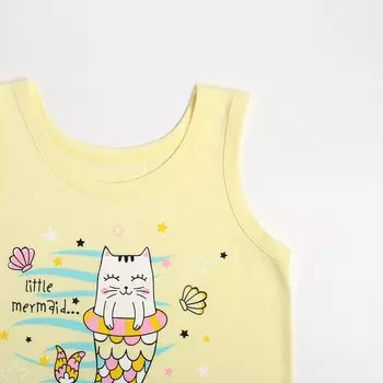 Комплект для девочки (майка, трусы), цвет жёлтый, рост 92-98 см