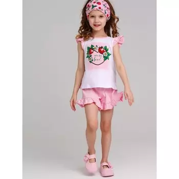 Комплект для девочки PlayToday: футболка и шорты, рост 116 см