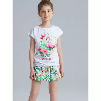 Комплект для девочки PlayToday: футболка и шорты, рост 134 см