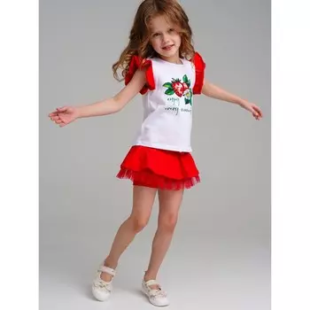 Комплект для девочки PlayToday: футболка и юбка-шорты, рост 98 см