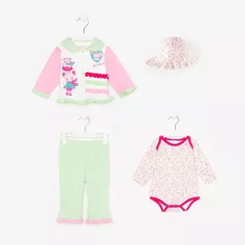 Комплект для девочки, рост 68 см, цвет зелёный