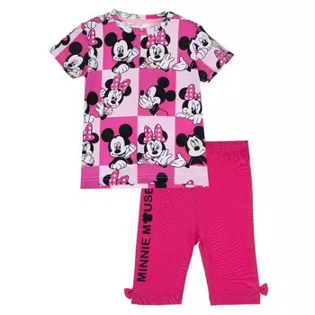 Комплект для девочки с принтом Disney: футболка, леггинсы, рост 86 см