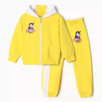 Комплект для девочки (толстовка, брюки ), цвет жёлтый, рост 92 см