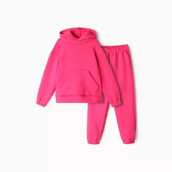 Комплект для девочки (толстовка, брюки), НАЧЁС, цвет малиновый, рост 128 см