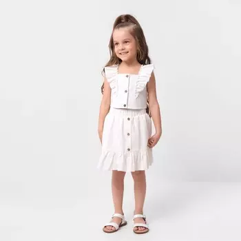 Комплект для девочки (топ, юбка) KAFTAN, размер 32 (110-116 см), белый