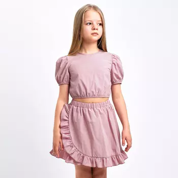Комплект для девочки (топ, юбка) KAFTAN, размер 30 (98-104 см), пудровый
