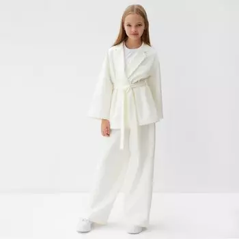 Комплект для девочки (жакет и брюки) MINAKU: PartyDress, цвет молочный, рост 146 см