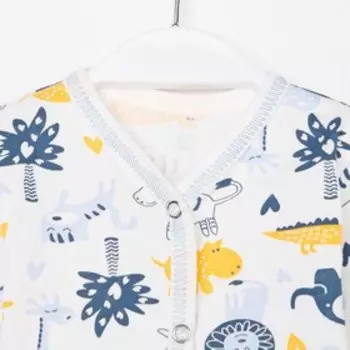 Комплект для мальчика, цвет белый/звери, рост 62