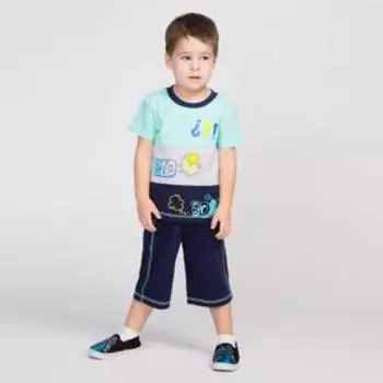 Комплект для мальчика, цвет тёмно-синий/бирюзовый, рост 104 см (56)