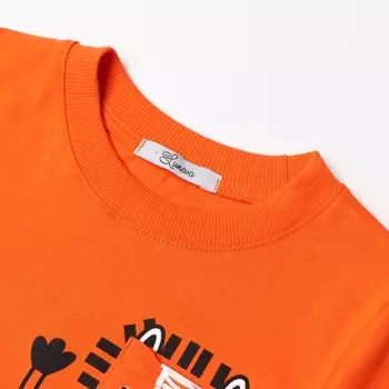 Комплект для мальчика (футболка, шорты), цвет оранжевый, рост 104 см