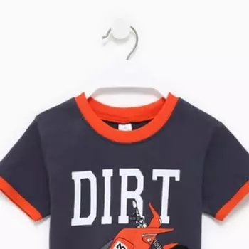 Комплект для мальчика (футболка/шорты), цвет графитовый, рост 122